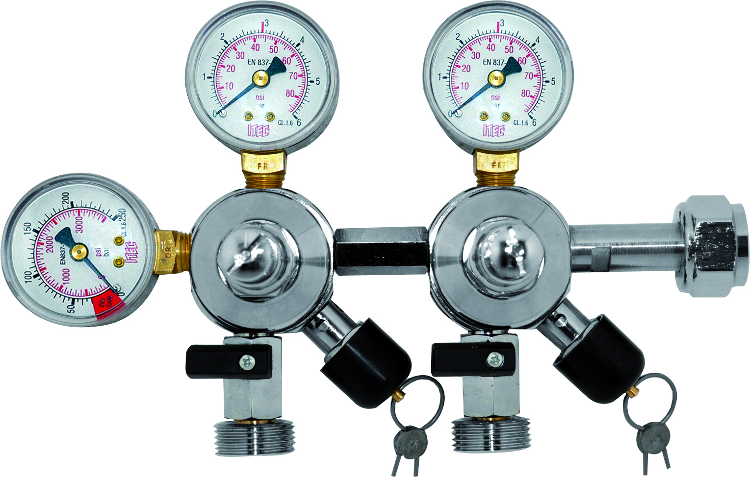CO2 Druckminderer 3 bar, 2-leitig-oxy5-oxyturbo CO2 Druckminderer 3 bar, 2-leitig-oxy5-Co2 Druckminderer Bier 3 bar, Oxyturbo Co2 Druckminderer, Co2 Druckminderer Bier, Druckminderer Zapfanlage-oxyturbo