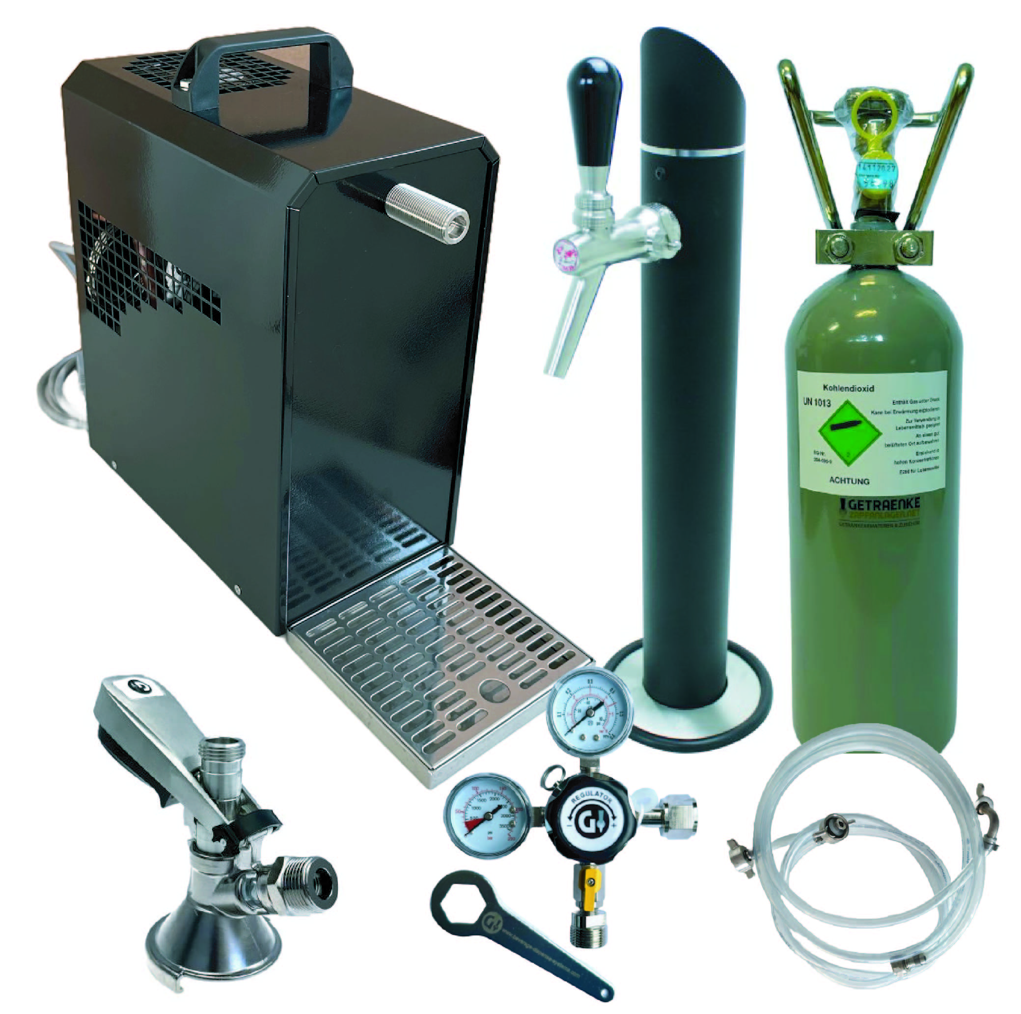Conjunto completo de dispensador de cerveja sob a mesa, incluindo coluna de distribuição Capacidade de distribuição de 35 litros