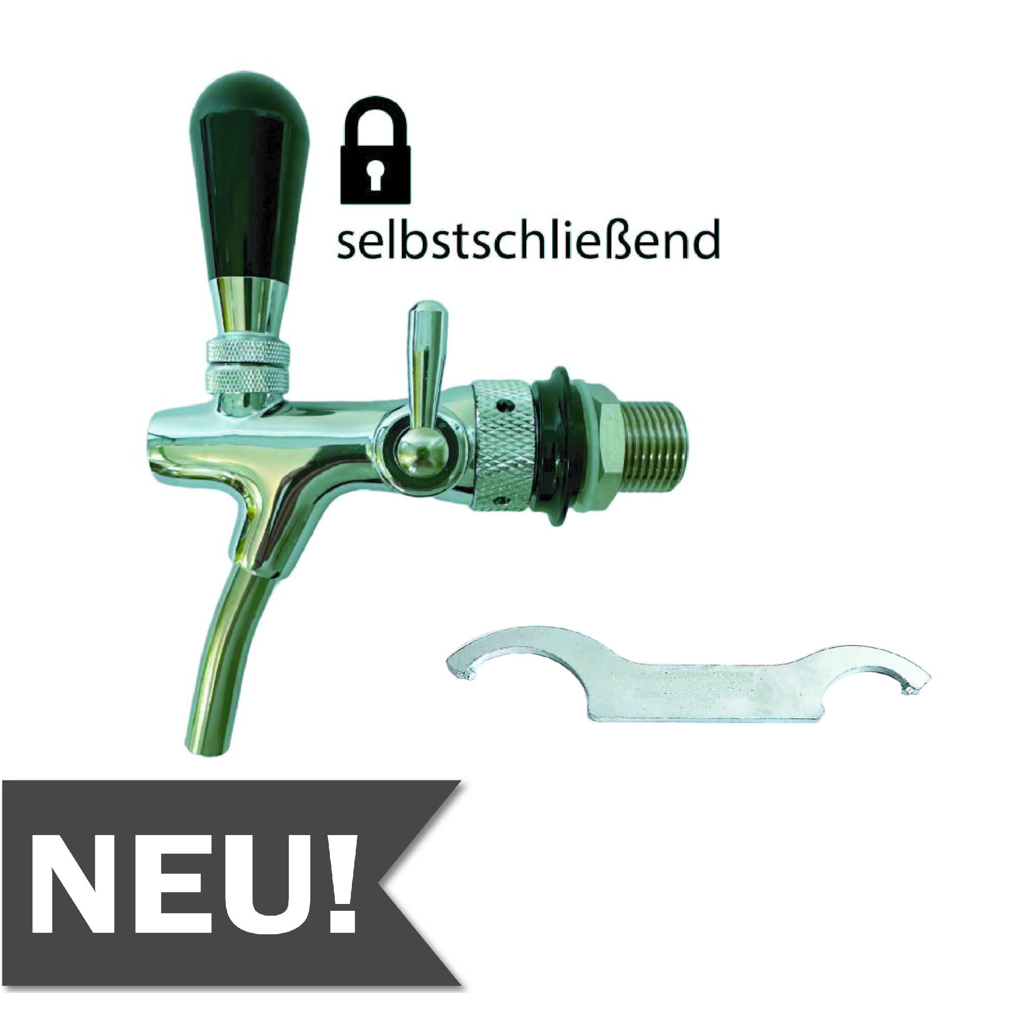 Torneira de cerveja compensadora - cromada Torneira de cerveja compensadora - cromada