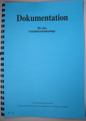 Registo de funcionamento do sistema de distribuição de bebidas Livro de documentação do sistema de distribuição