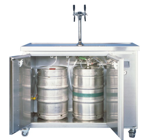 Bar de cerveja móvel MT2 com refrigeração por fluxo para 2 barris de cerveja